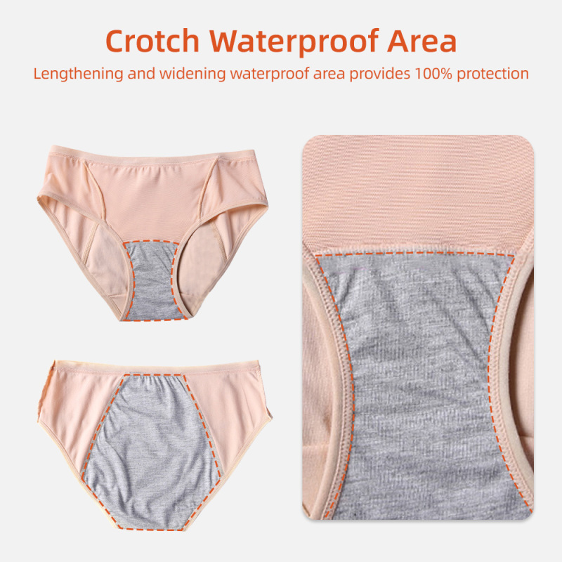Bragas menstruales de cintura alta Aidingcare de algodón para mujer, ropa interior antifugas