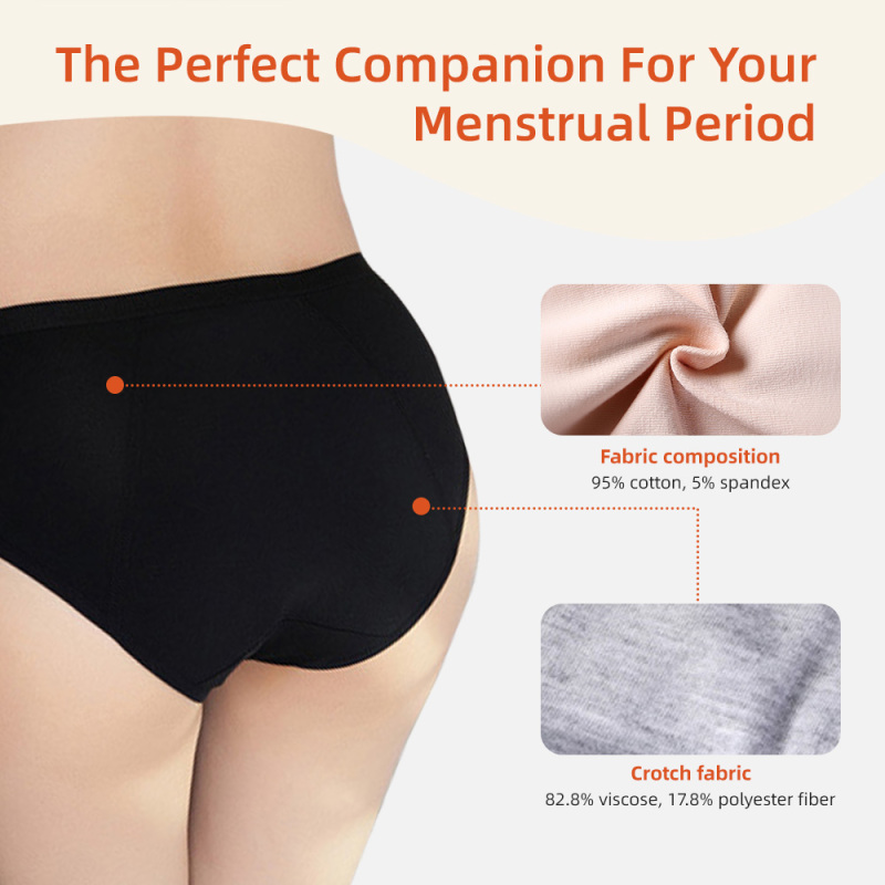 Bragas menstruales de cintura alta Aidingcare de algodón para mujer, ropa interior antifugas