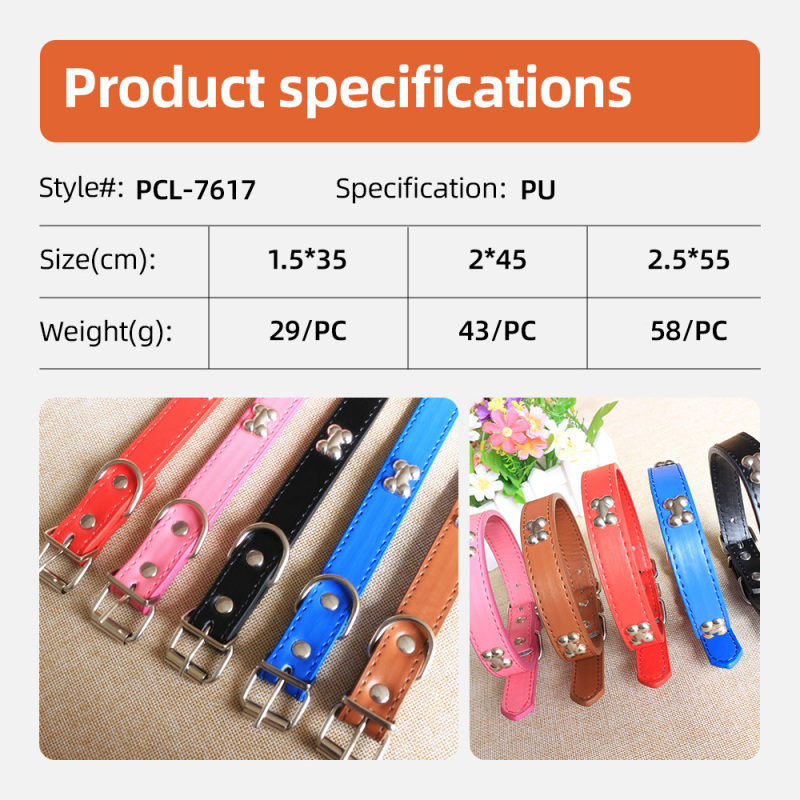 Wholesale Rolled PU Dog Collar Soft Padded Round Puppy Collar  Handmade