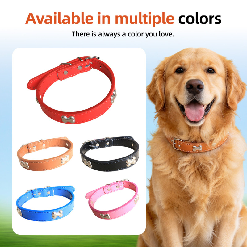 Wholesale Rolled PU Dog Collar Soft Padded Round Puppy Collar  Handmade