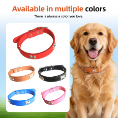 Wholesale Rolled PU Dog Collar Soft Padded Round Puppy Collar Handmade