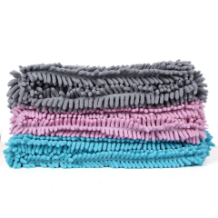 Fast Drying Pet Super Absorbent Soft Microfiber Chenille Bath Towel for cats