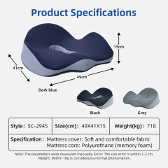 Wholesale Thick Coccyx Tailbone Relief Chair Pad with Non-Slip Back Memory Foam Cushions for Cars Chairs Cotton Gel Seat Cushion