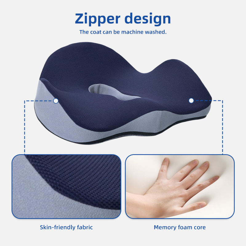 Wholesale Thick Coccyx Tailbone Relief Chair Pad with Non-Slip Back Memory Foam Cushions for Cars Chairs Cotton Gel Seat Cushion
