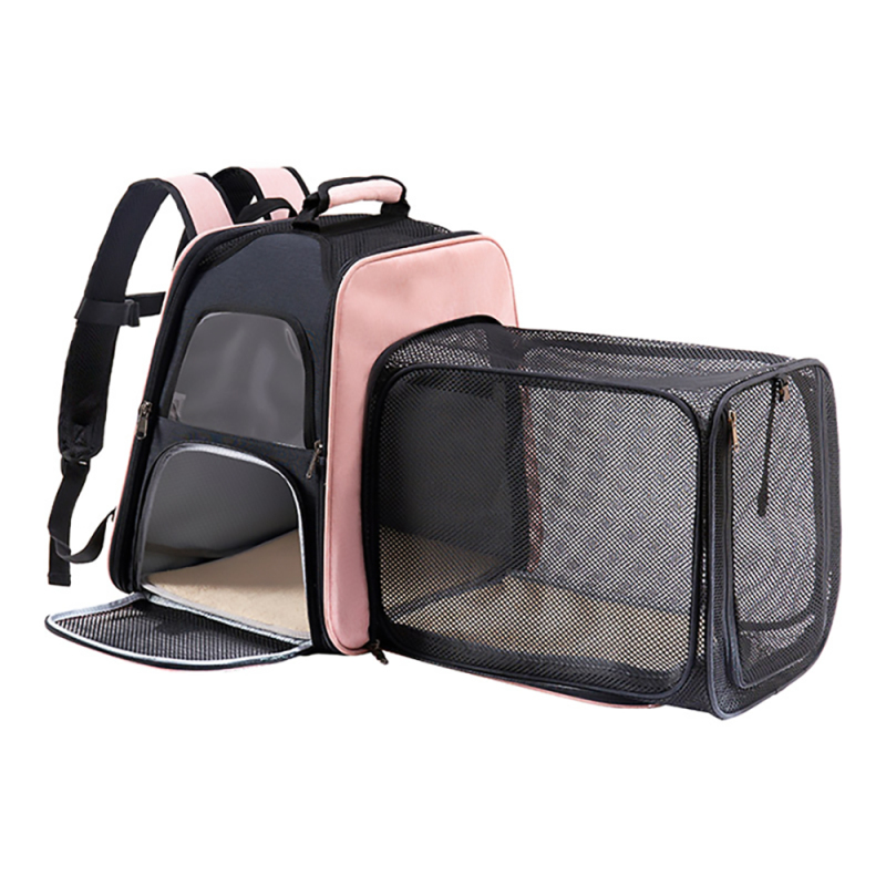Expandable Pet Travel Carrier Backpack with Breathable Mesh for Small Dogs Cats Hiking Travel Camping