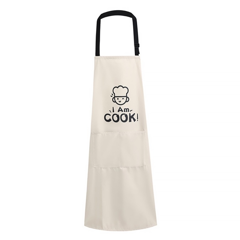 Hot Selling Polyester Stain Release Apron Black Custom Printed Restaurant Cafe Apron