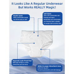 Wholesale Washable Men Briefs Adult Incontinence Underwear Heavy Flow Reusable Urinary Incontinence Panties for Men