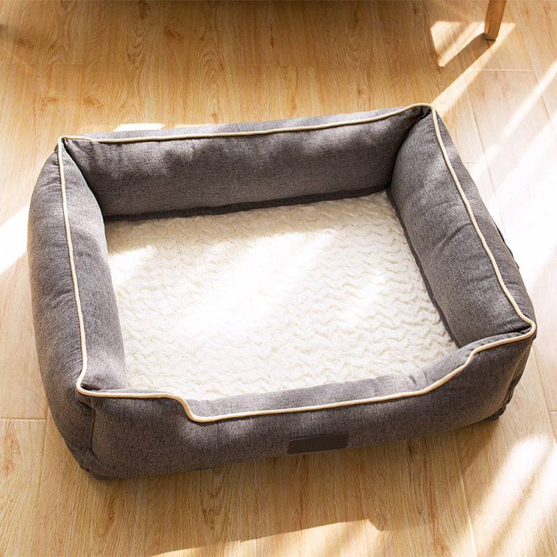 Wholesale multiple colour rectangle washable dog bed calming bed for dogs