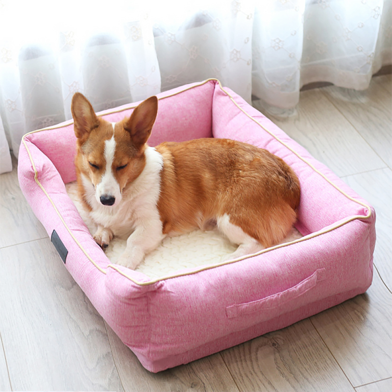 Wholesale multiple colour rectangle washable dog bed calming bed for dogs