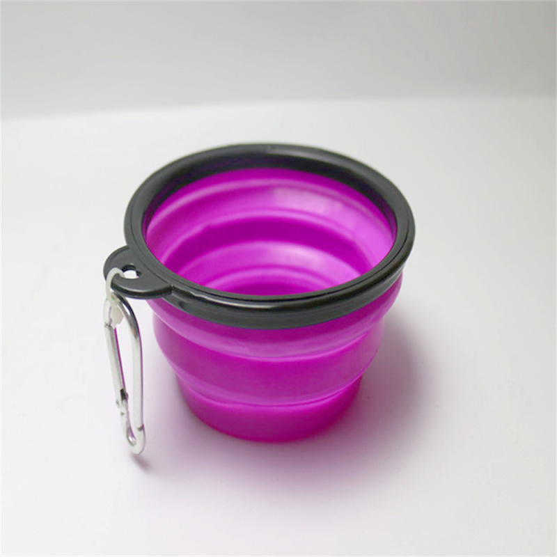 Foldable Expandable Cup Dish Food Water Feeding Portable Travel Bowl for Small Pet Cat