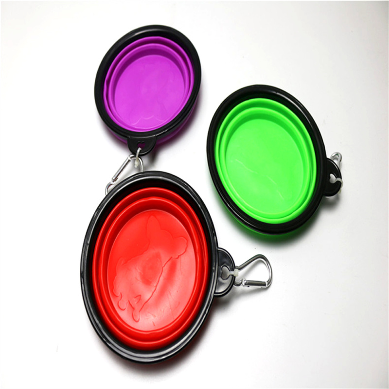 Foldable Expandable Cup Dish Food Water Feeding Portable Travel Bowl for Small Pet Cat