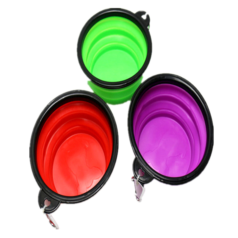 Foldable Expandable Cup Dish Food Water Feeding Portable Travel Bowl for Small Pet Cat