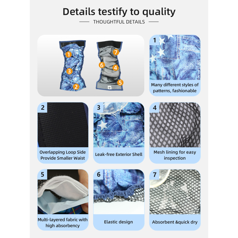 Wholesale Pet Products Reusable Washable Dog Belly Wrap Diapers for Female Dogs, Washable Puppy Belly Band