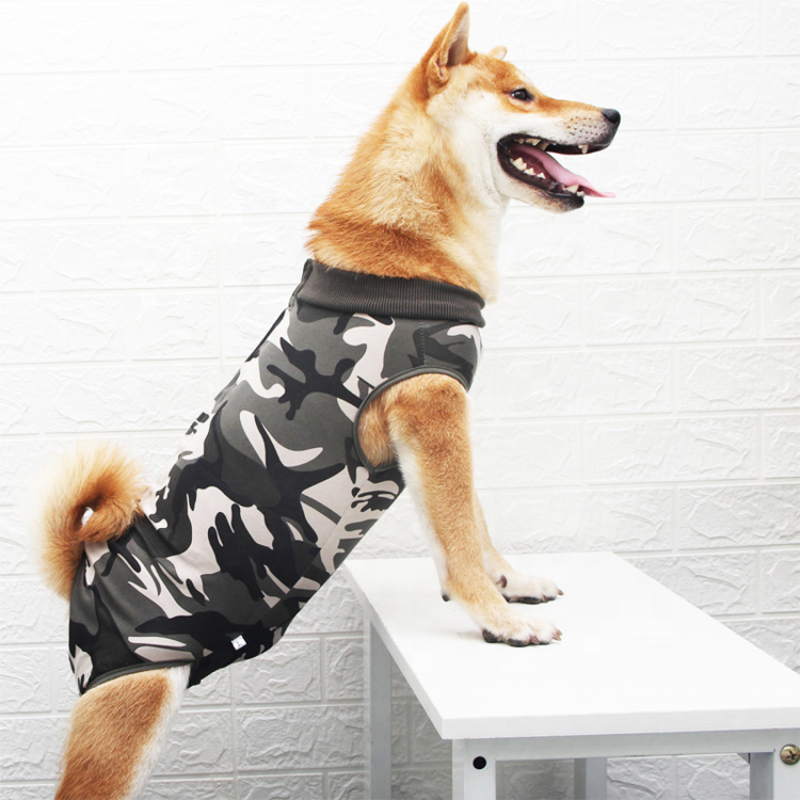 Factory of Soft Adjustable Pet Recovery Clothes Protective Dog Bite Wound Care Cat Outfit after Surgery