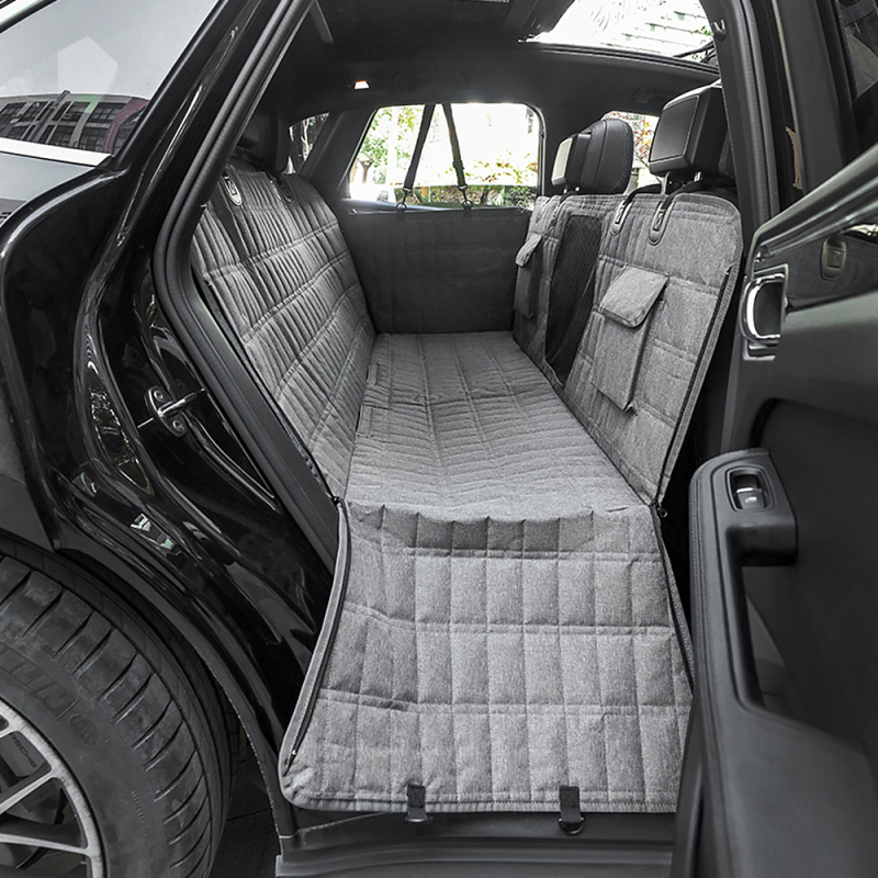 Heavy Duty Black Durable Anti-Scratch Nonslip Machine Washable Pet Car Seat Cover for Back Seat