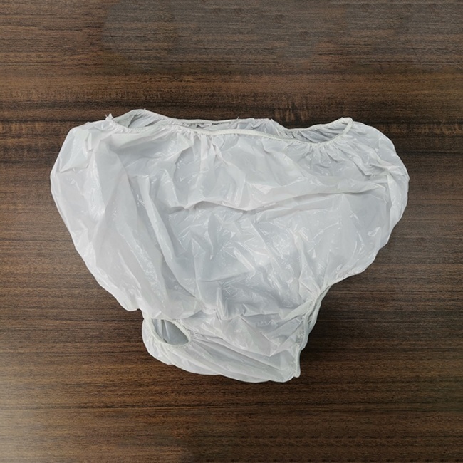 Braguitas de plástico para adultos con incontinencia, color blanco (grande, transparente)