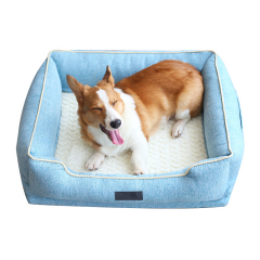 Washable Rectangle Sleeping Puppy Bed Orthopedic Pet Sofa Bed, Soft Calming Cat Beds for Indoor Cats