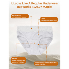 Women's Sexy High-Rise Incontinence Panties Ultra Leak-Proof Organic Cotton Eco-Friendly Breathable Protective Underwear