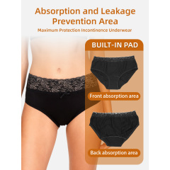 Women's Sexy High-Rise Incontinence Panties Ultra Leak-Proof Organic Cotton Eco-Friendly Breathable Protective Underwear
