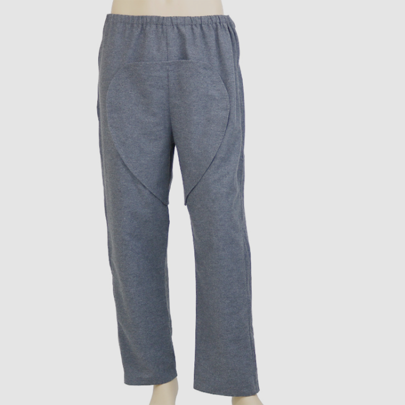 Easy to wear and take off open-backed pants Open crotch pants for Patient patient care clothing with zipper on the sides