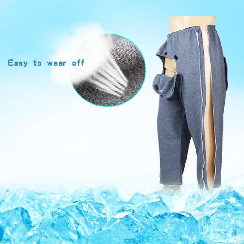 Easy to wear and take off open-backed pants Open crotch pants for Patient patient care clothing with zipper on the sides