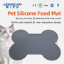 Wholesale Non-sticking Paw Shape Silicone Pet Mat Large Size Silicone Pet Food Dog Mat Various Colors Option