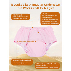 Wholesale Women's High-Waist Solid Protective Incontinence Underwear Waterproof PUL Layer Knitted Bikini Eco-Friendly Breathable