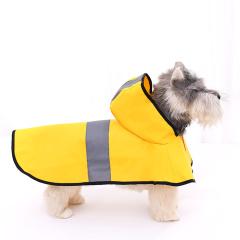Venta al por mayor, ropa de lluvia clásica amarilla para cachorros para perros, abrigo de lluvia portátil para mascotas, impermeables sólidos, abrigos y chaquetas, PU resistente al agua para otoño