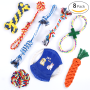 Small Dog Puppy Toys Chewing Teething Puppy Toys Washable Cotton Rope Dog Toy Set of 8
