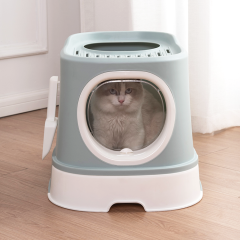 トップエントリー 密閉式猫用トイレ 引き出し式 飛沫防止用 猫用トイレ ペット用品 猫用トイレ