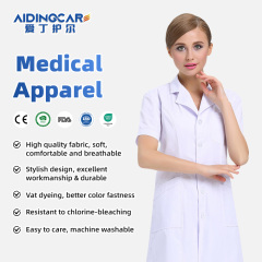 Wholesale Women's Professional White Short Sleeve Nurse Gown Hospital Uniforms 65% Poly/Cotton OEM Service