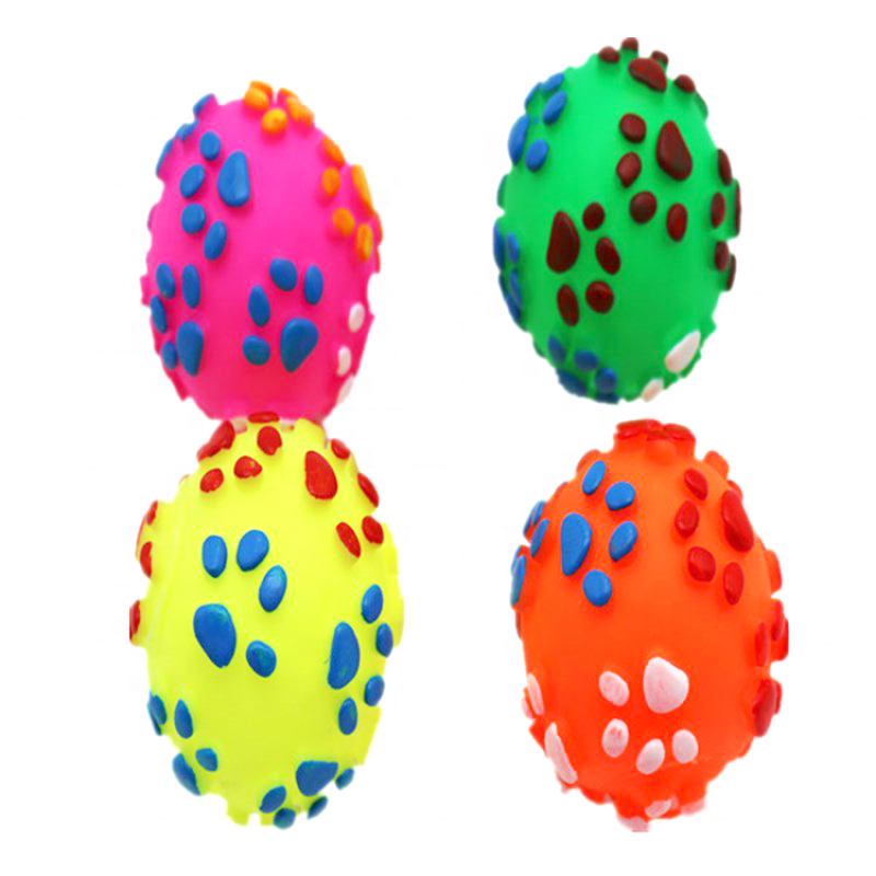 Tooth Cleaning Exercise Game Non Toxic Bite Resistant Dog Toys Squeaky Hollow Footprint dog indestructible bite Balls