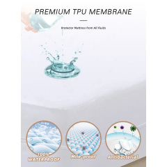 Großhandel Polyester Stricken Extra Tiefe Tasche Protector Abdeckung Wasserdicht Matratzenschoner Mit Reißverschluss