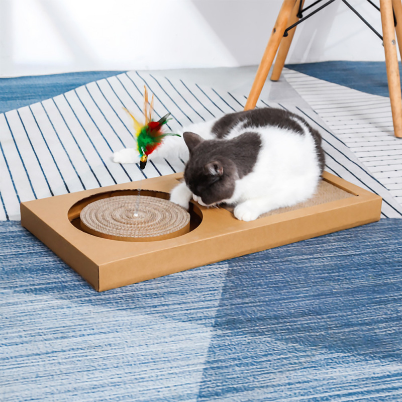 Wholesale Cat Scratcher Cardboard Cat Scratch Flat Cat Scratcher with Rectangle for Kitten