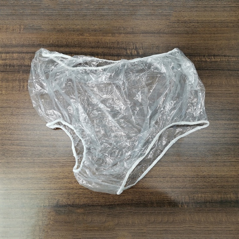 Convenient Disposable incontinent underwear transparent plastic pants women vinyl plastic panties
