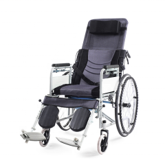 病院の高齢者の高さ調節可能な手動折りたたみ式車椅子、大人用便器椅子、ホイールフットレスト付き