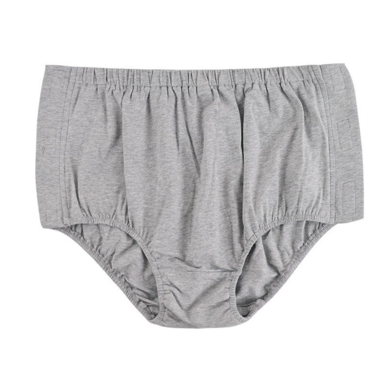 Wholesale Men Patient Care Underwear Reusable Fully Open Briefs On Both Sides Incontinence Cotton Brief