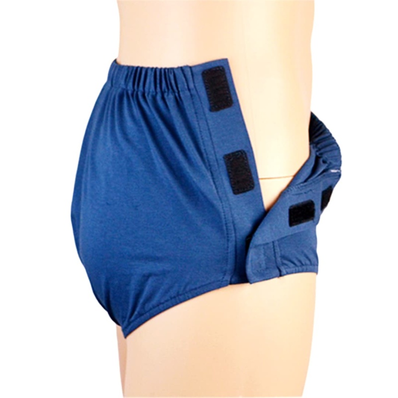 Wholesale Men Patient Care Underwear Reusable Fully Open Briefs On Both Sides Incontinence Cotton Brief