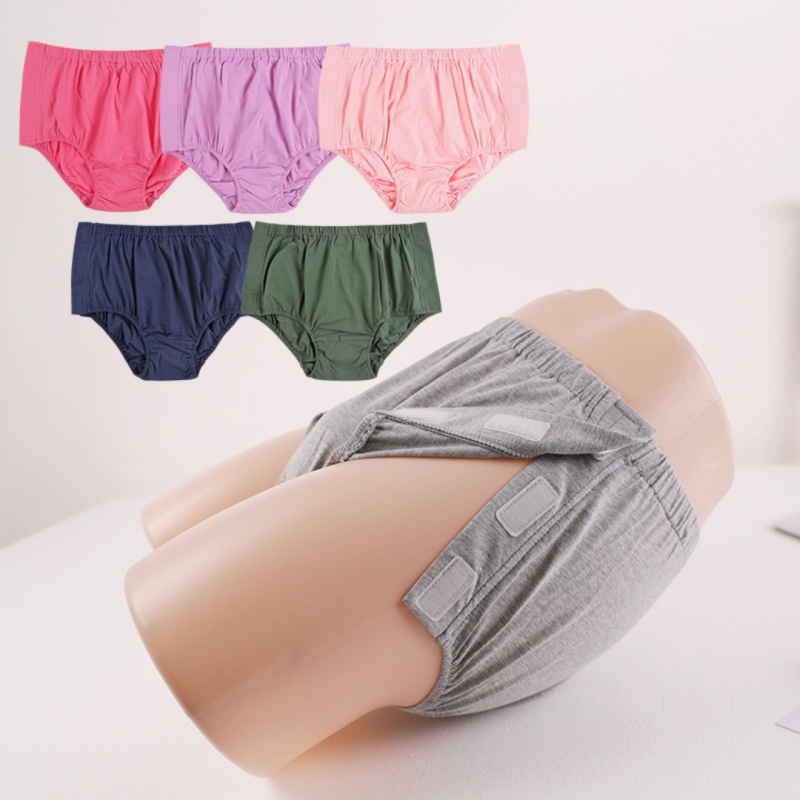 Wholesale Men Patient Care Underwear Reusable Fully Open Briefs On Both Sides Incontinence Cotton Brief