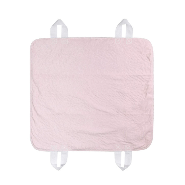 Cama de incontinencia reutilizable lavable de 4 capas debajo de las almohadillas almohadilla de cama de posicionamiento de ayuda al paciente con 4 asas reforzadas