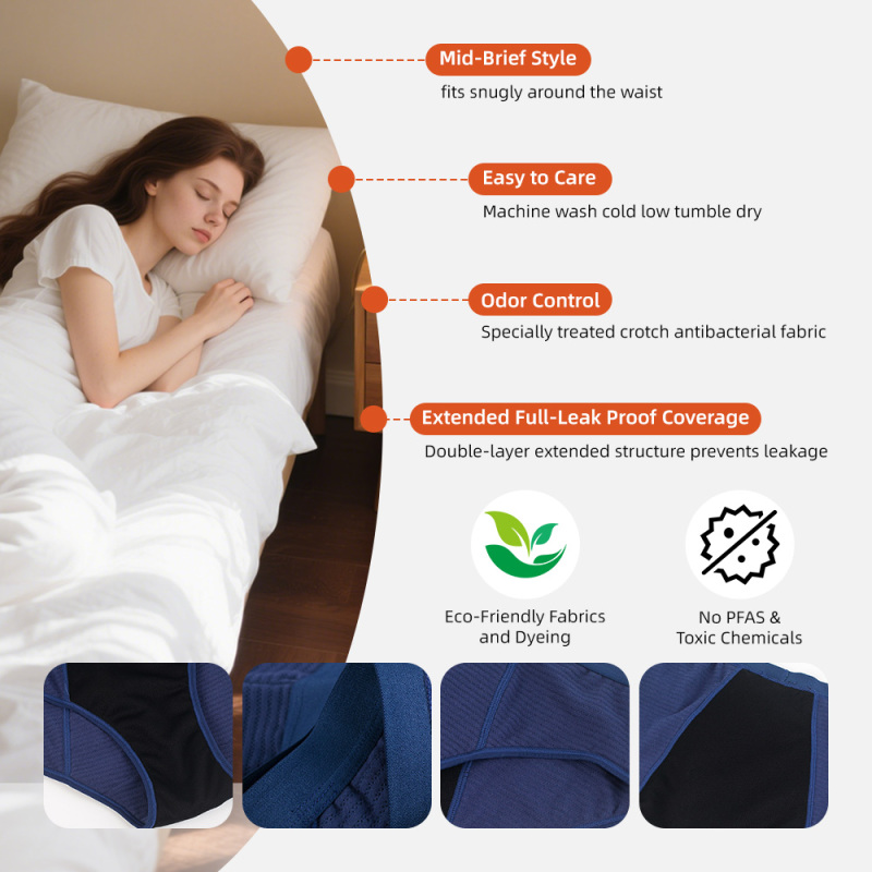 Ropa interior reutilizable para la menstruación de Aidingcare para mujer.