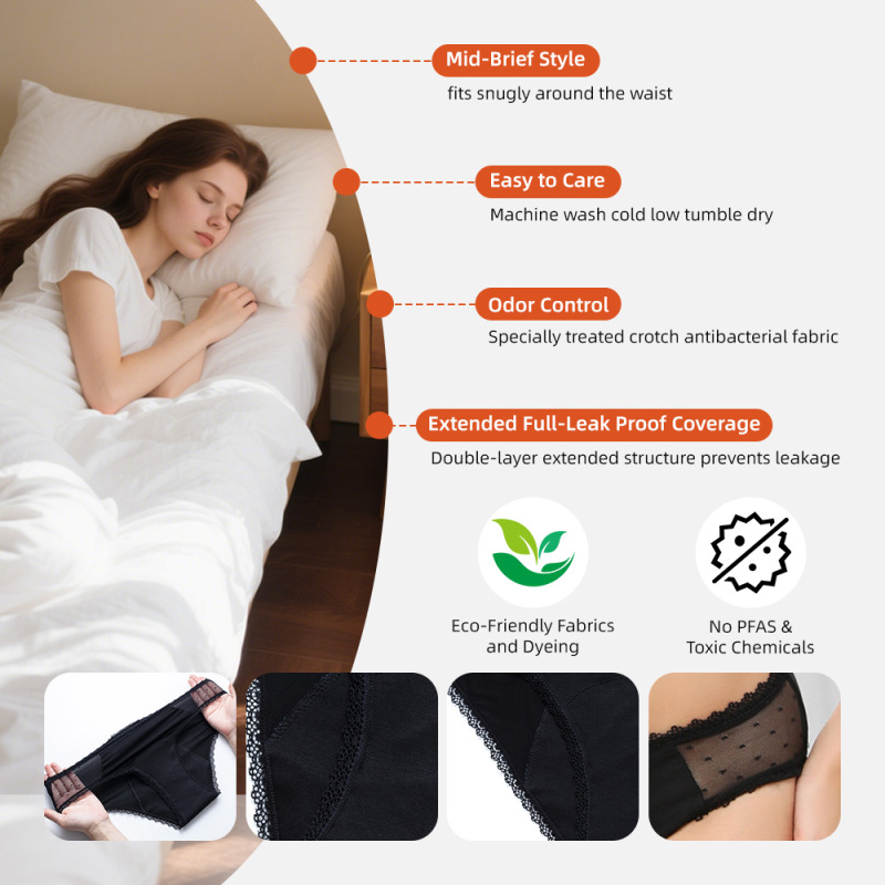Culottes menstruelles réutilisables Aidingcare pour femmes, idéales pour le sport