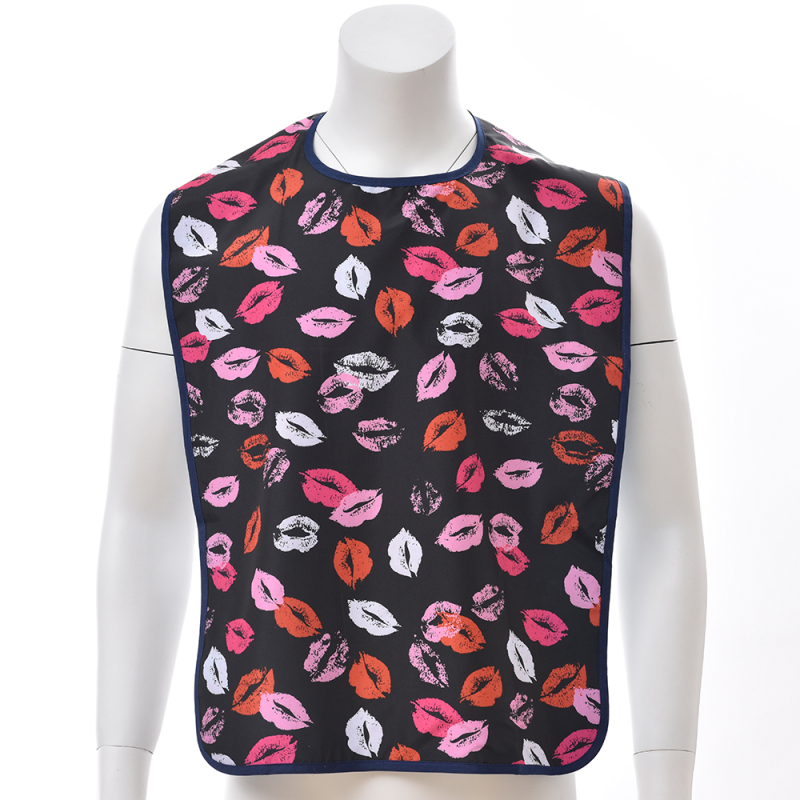 Hot Sale Lipprint Waterproof Clothing Protector Washable 45*75cm Adult Bib For Elderly