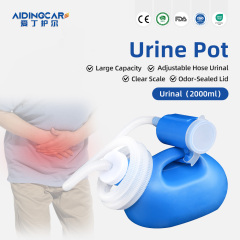 Wholesale Male Portable PE Urinal Pee Bottles Home Use with Lid Chamber Pot 2000 mL Eco-Friendly Blue/White