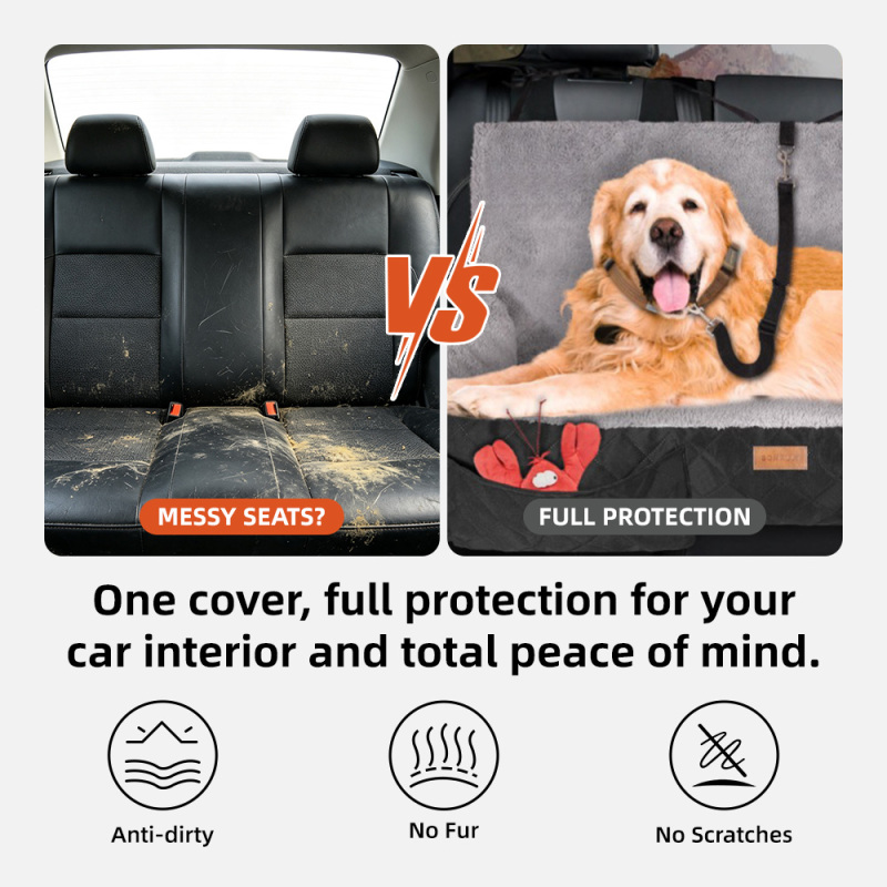 Wholesale Waterproof Scratchproof Durable Oxford Dog Hammock with Big Mesh Window 4-in-1 Dog Car Seat Cover Non-Slip for Cats
