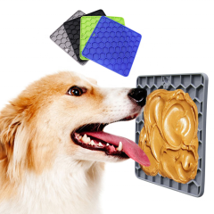 Lick Mat Dog Lick Pad alimentador lento ventosa a la pared para baño de mascotas y entrenamiento canino