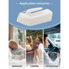 Urinario portátil de polipropileno translúcido Aidingcare con medición de capacidad transparente, ecológico y portátil para personas en cama y viajeros.