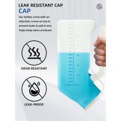 Urinario portátil de polipropileno translúcido Aidingcare con medición de capacidad transparente, ecológico y portátil para personas en cama y viajeros.