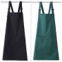 Queenhe Hot Custom Logo Polyester Cooking Aprons Kitchen Apron with Pockets
