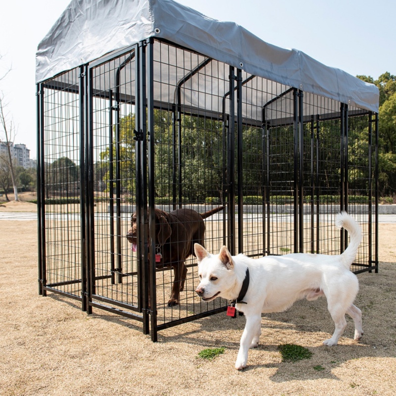 Wholesale Pet Playpen Welded Wire Pet Enclosure Heavy Duty Outdoor Pet Dog Fence With Waterproof Cover